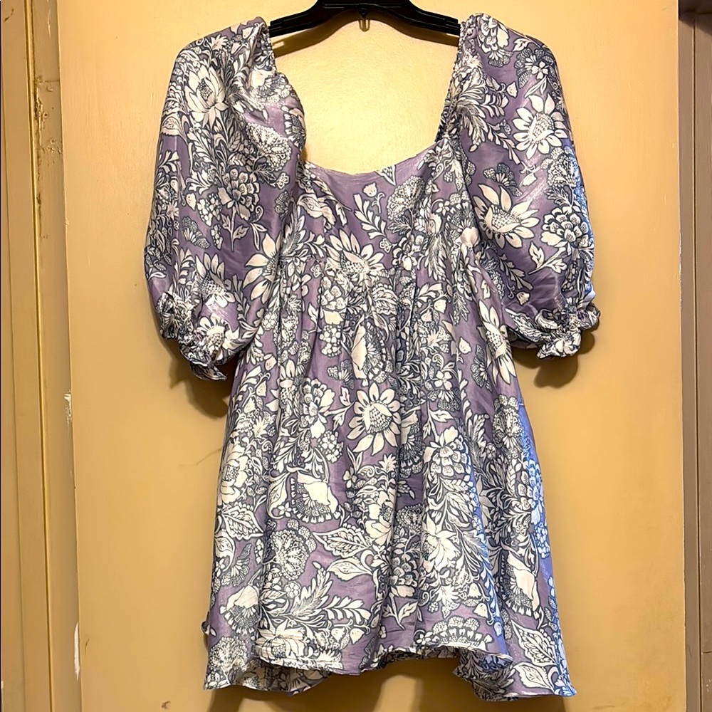 Storia Purple Puff Sleeve Dress